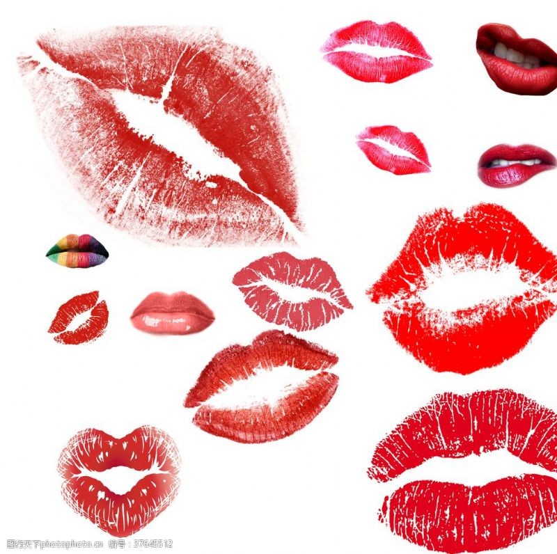 女性表情唇印嘴唇