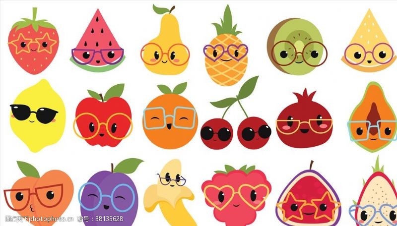 蔬菜底纹卡通水果