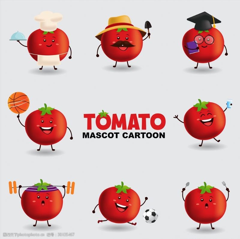 蔬菜底纹卡通番茄