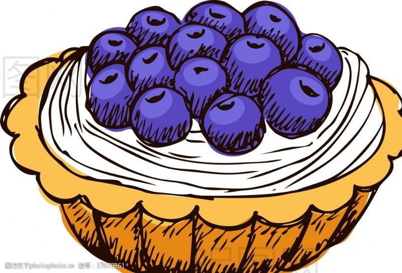 蛋糕面包蓝莓蛋糕