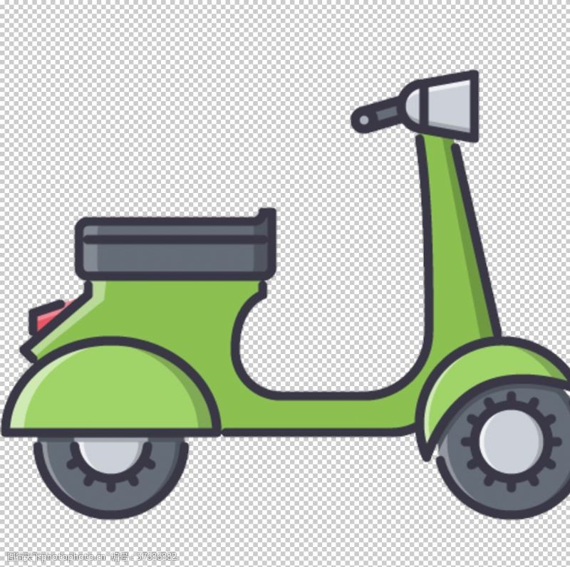 电动摩托车绿色踏板车