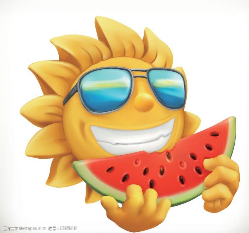 水果汁标签矢量夏日太阳素材