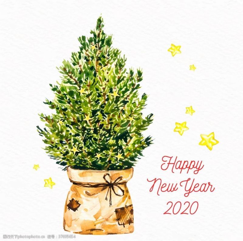 海星2020年创意新年松树