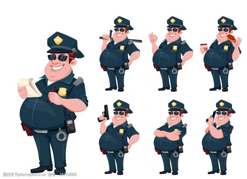 卡通矢量警察形象卡通警察