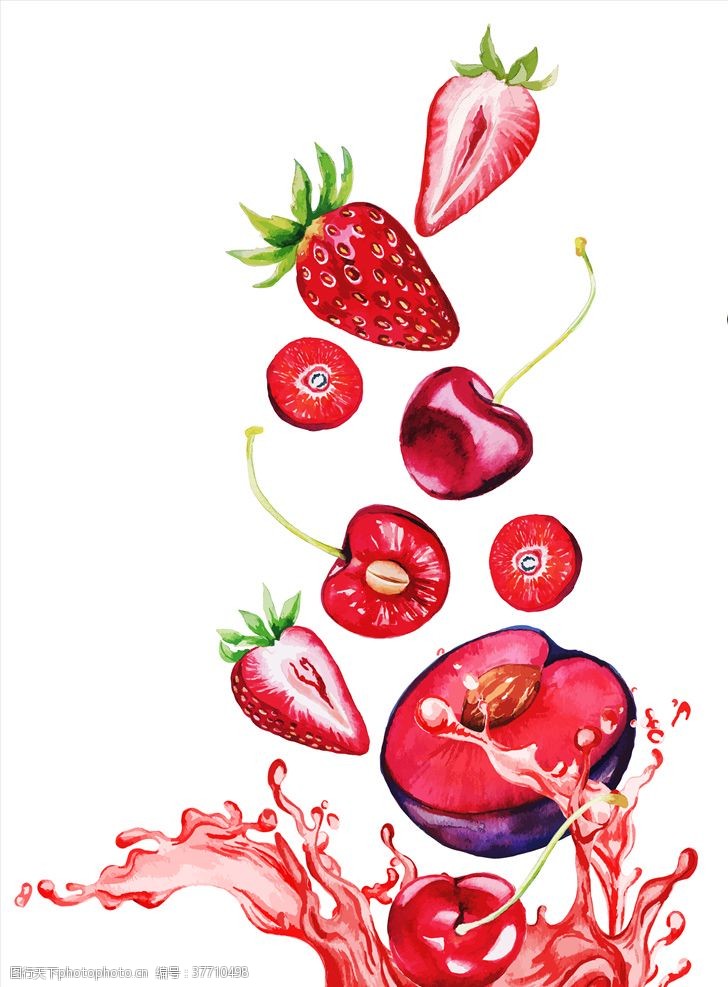 卡通石榴草莓樱桃