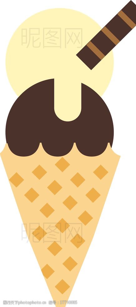 果味冰淇淋巧克力甜筒