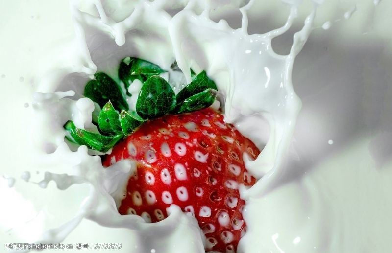 湘菜插画牛奶草莓