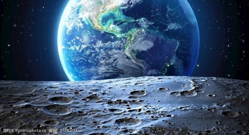 大气宇宙地表背景月球上看地球