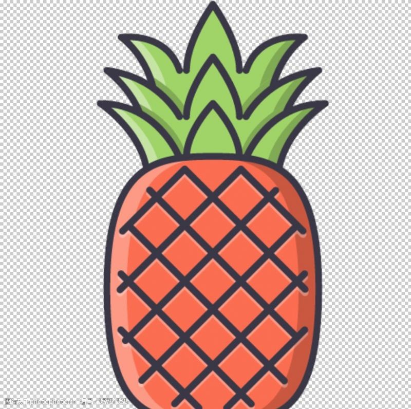 水果蔬菜图标美食菠萝图标