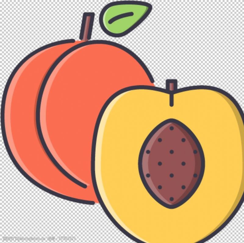 水果蔬菜图标美食桃子图标