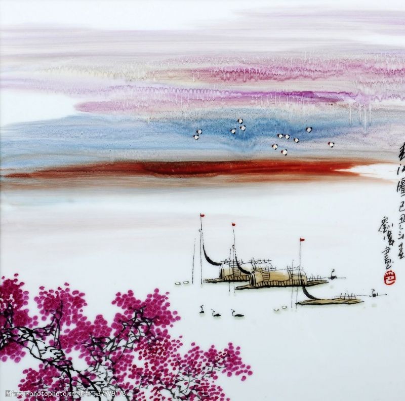 中国风陶瓷海报瓷器摄影瓷板画摄影景德镇瓷