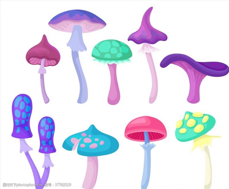 采蘑菇卡通蘑菇