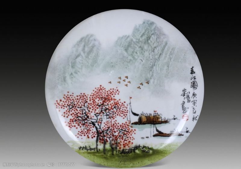 中国风陶瓷海报瓷盘摄影