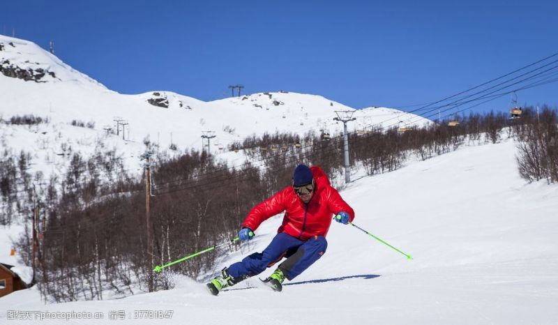 滑雪场滑雪运动滑雪板