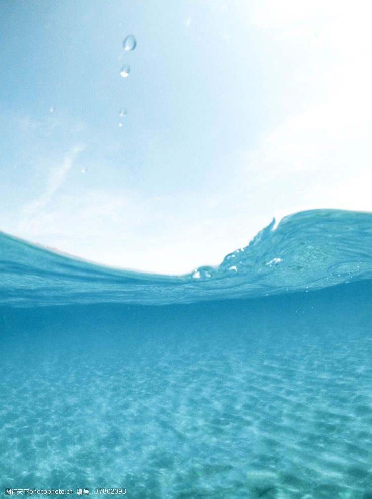 蓝色的波浪蔚蓝海洋海水海底水底