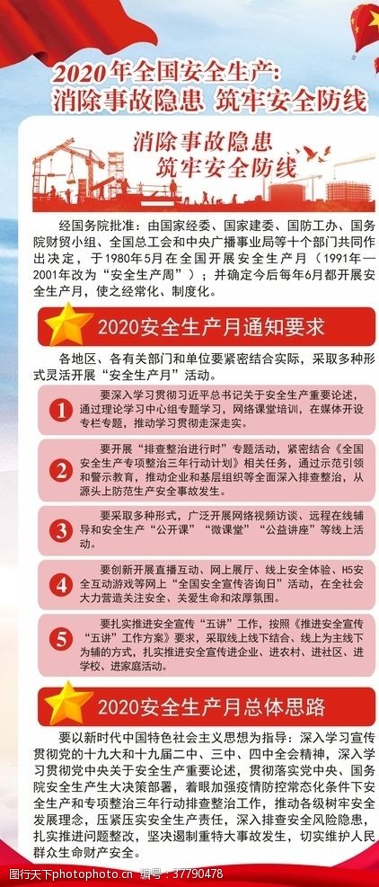 建设平安中国消防安全宣传展板PSD素材下载