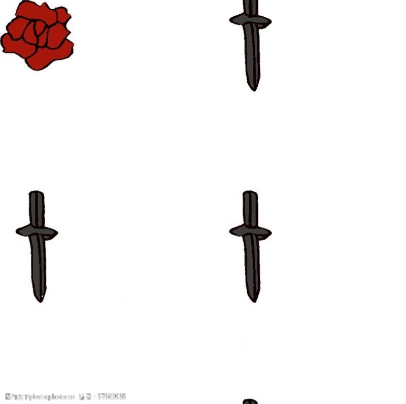 玫瑰线条花纹玫瑰剑