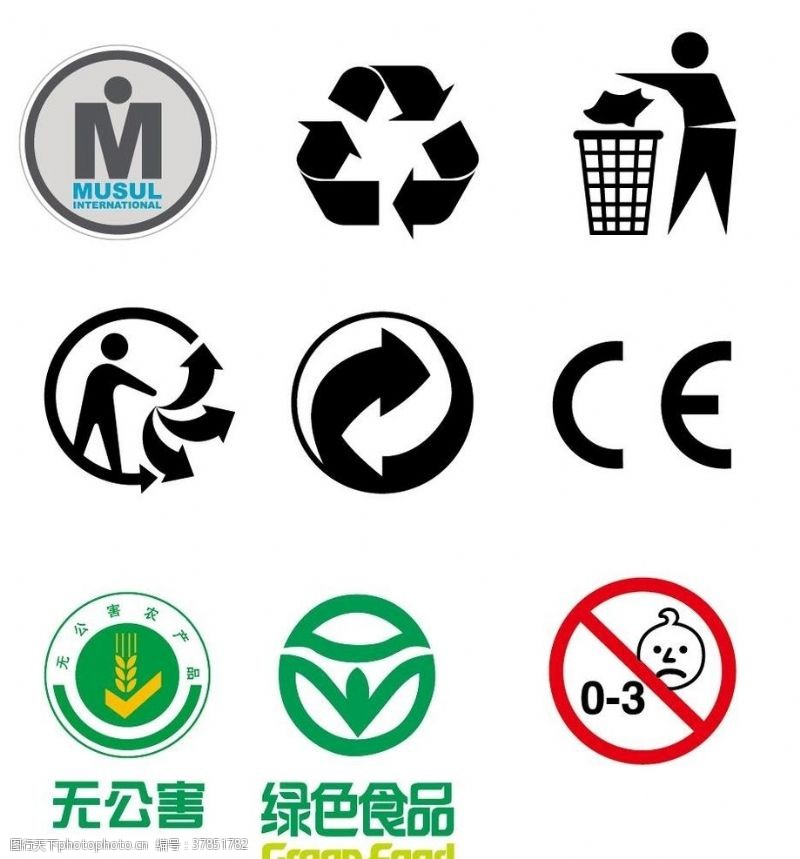 认识标志绿色回收