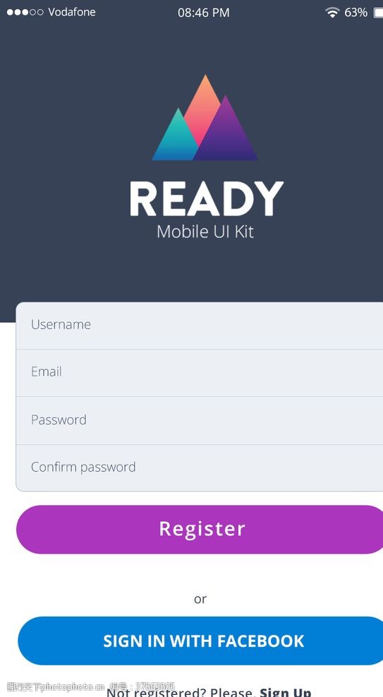 注册页面手机软件UI界面设计