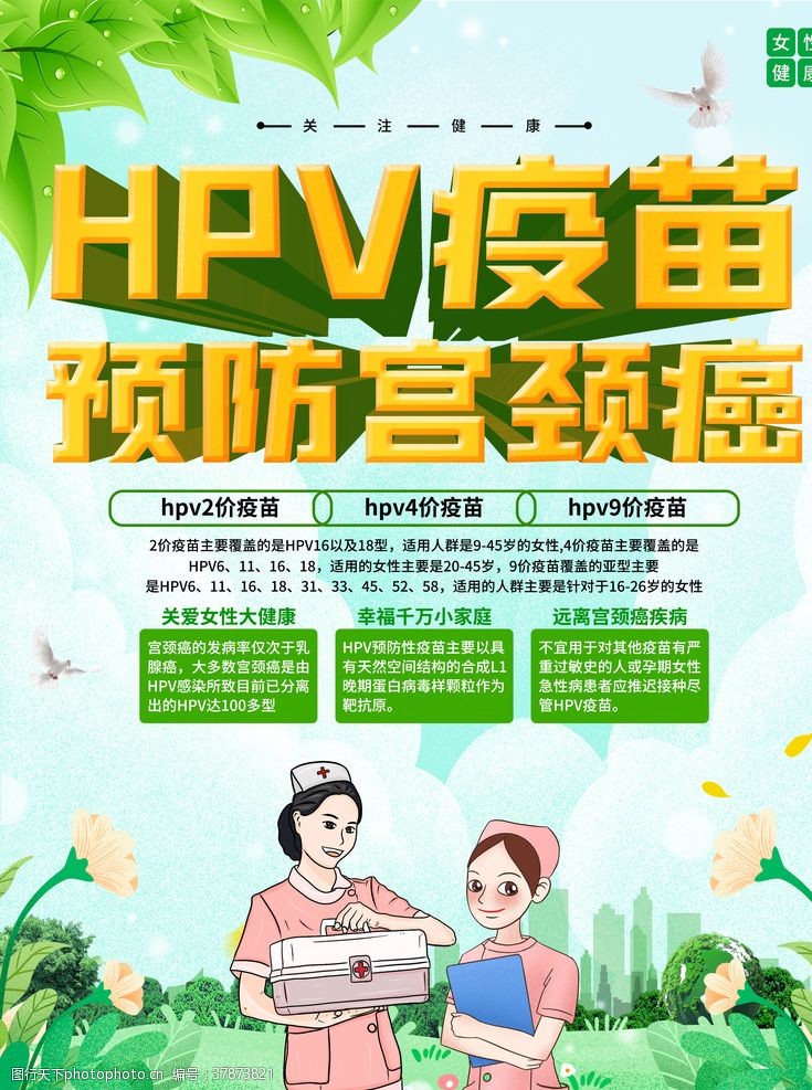 女性健康生活HPV疫苗预防宫颈癌