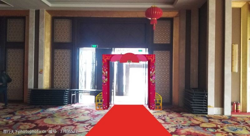 婚庆拱门拱门效果图复古中国风背