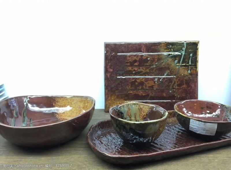 美术背景陶瓷茶具