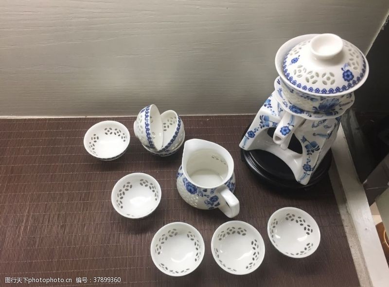 美术背景陶瓷茶具