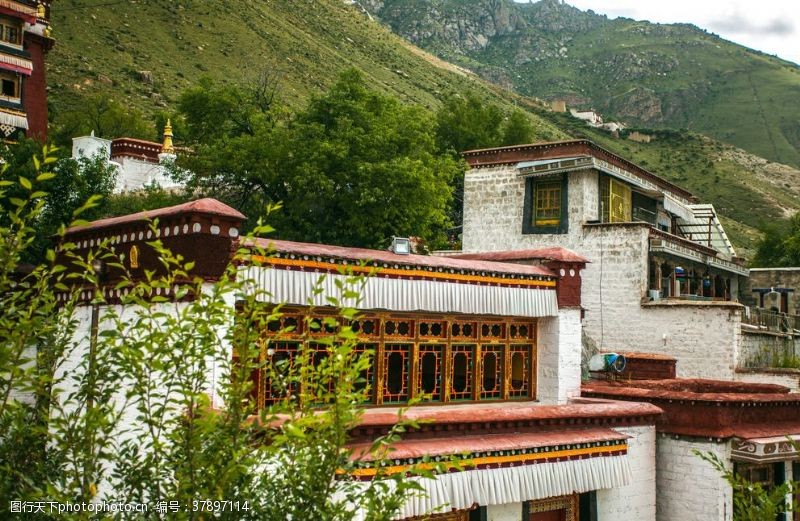 大树素材西藏文成公主住所藏民建筑