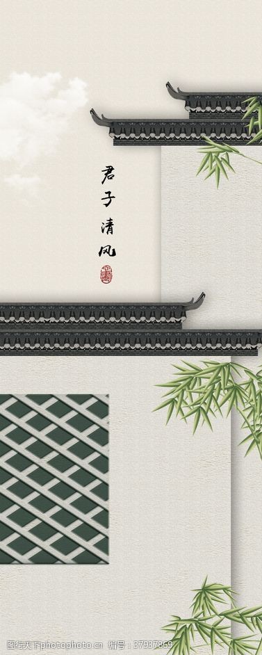 梦幻荷花创意国潮装饰画