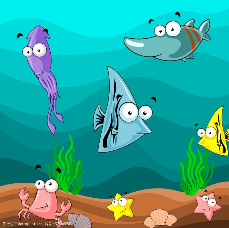 动漫壁纸海洋动物插画
