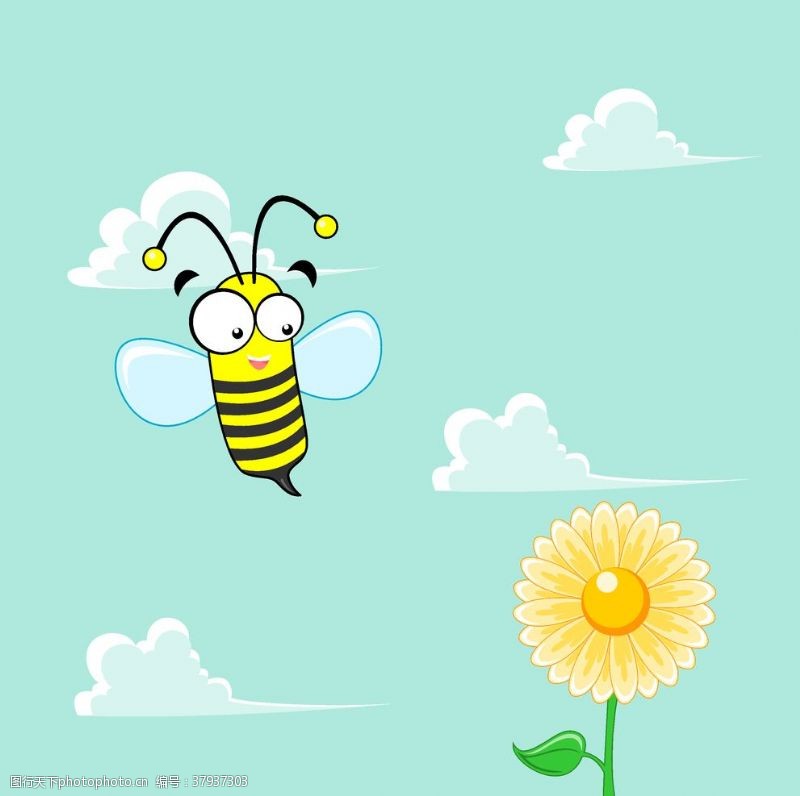 采蜂场景蜜蜂插画