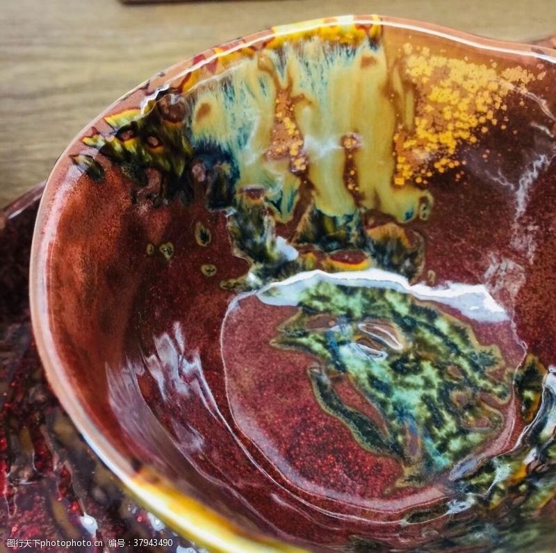 纹样流体纹路陶瓷碗