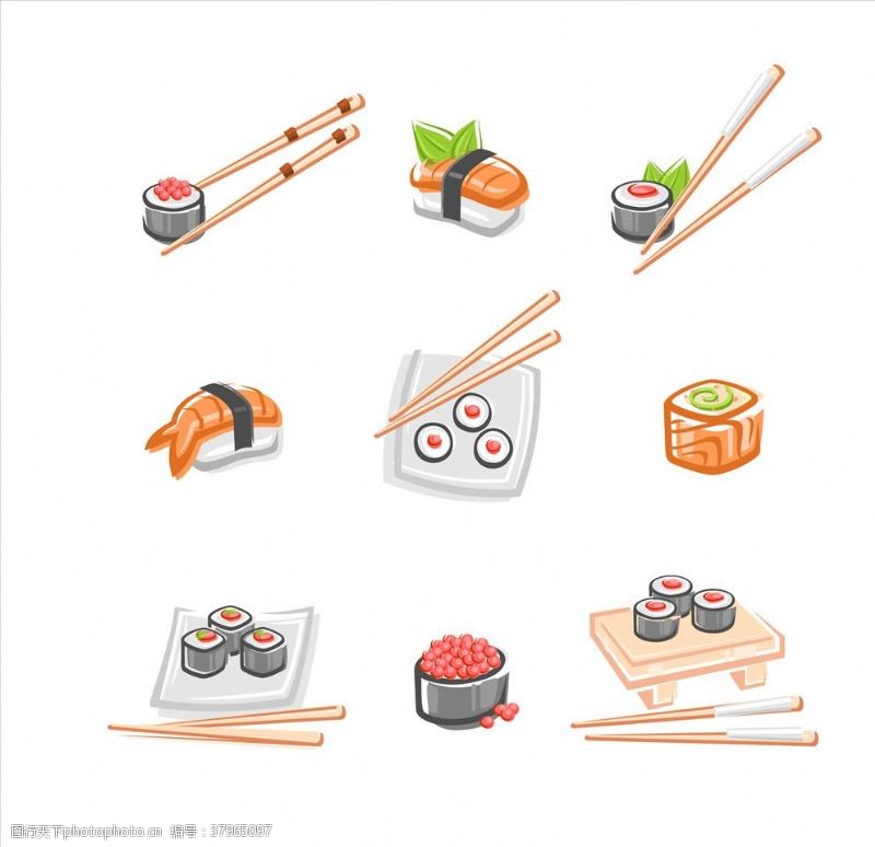 厨师卡通人物寿司
