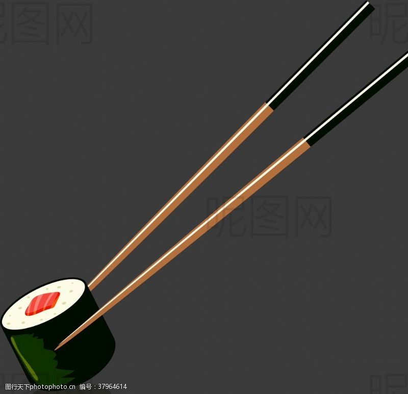 辣椒小图标寿司筷子