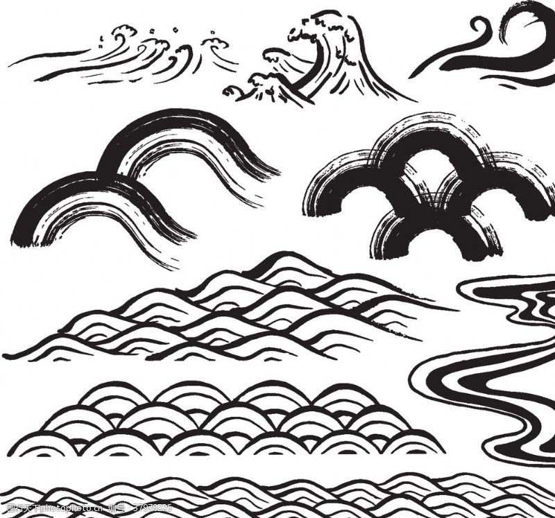 中国风陶瓷海报波浪