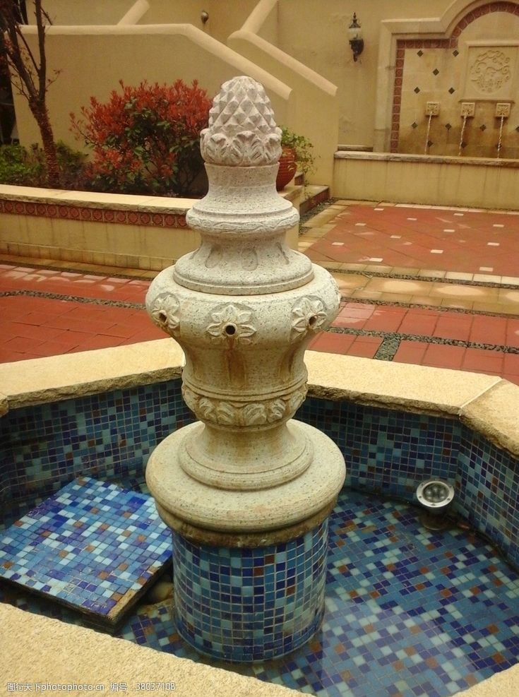 喷泉景观菠萝头石雕喷泉