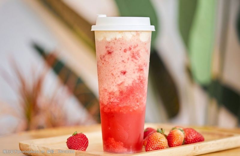草莓汁果汁饮品饮料背景素材