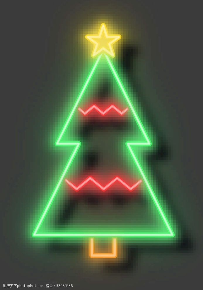 水晶球霓虹灯圣诞树