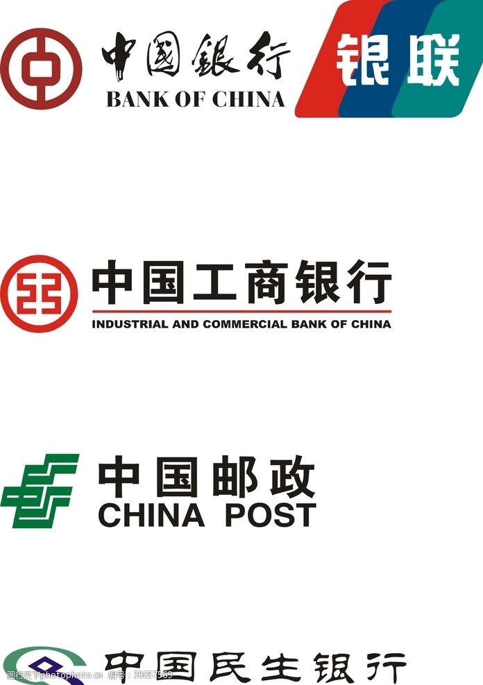 中国民生银行中国银行中国工商银行邮政