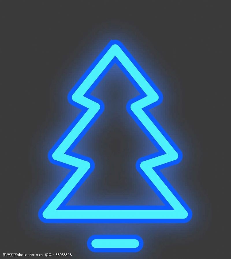 圣诞节明信片霓虹灯圣诞树