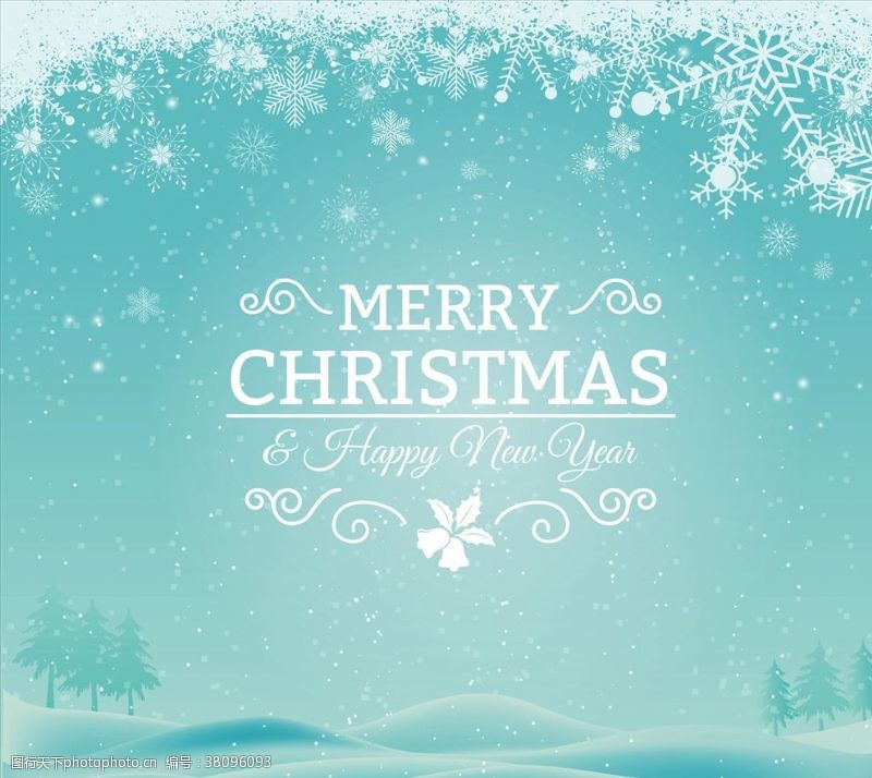 圣诞背景白雪皑皑圣诞卡片