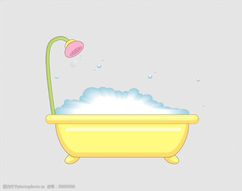 卡通盆景矢量浴缸