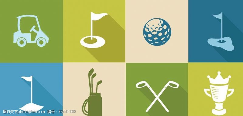 高尔夫运动高尔夫标识图标