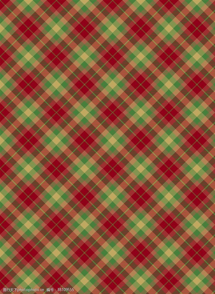 民族元素红绿色苏格兰格纹背景