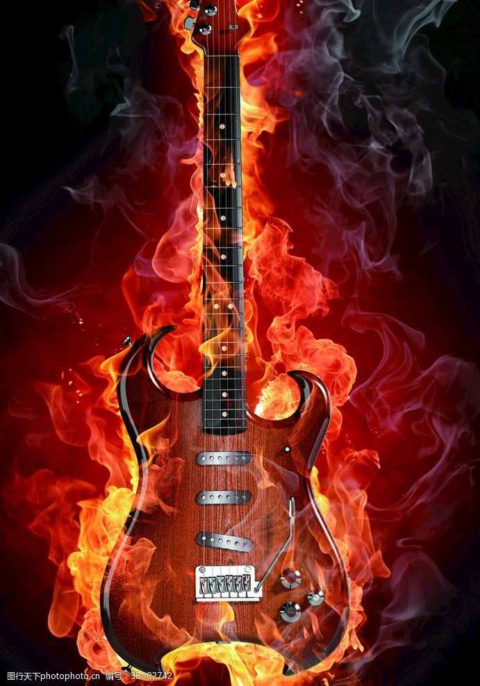 火焰音符火焰吉他