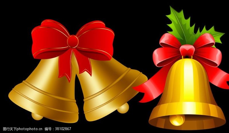 金色铃铛圣诞节装饰品