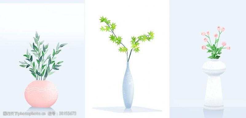 分类植物花卉盆栽花瓶简约现代装饰画