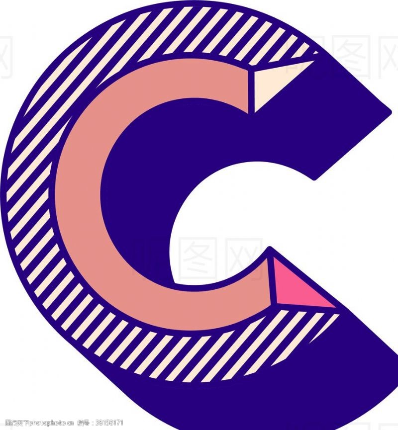 儿童字体字母C