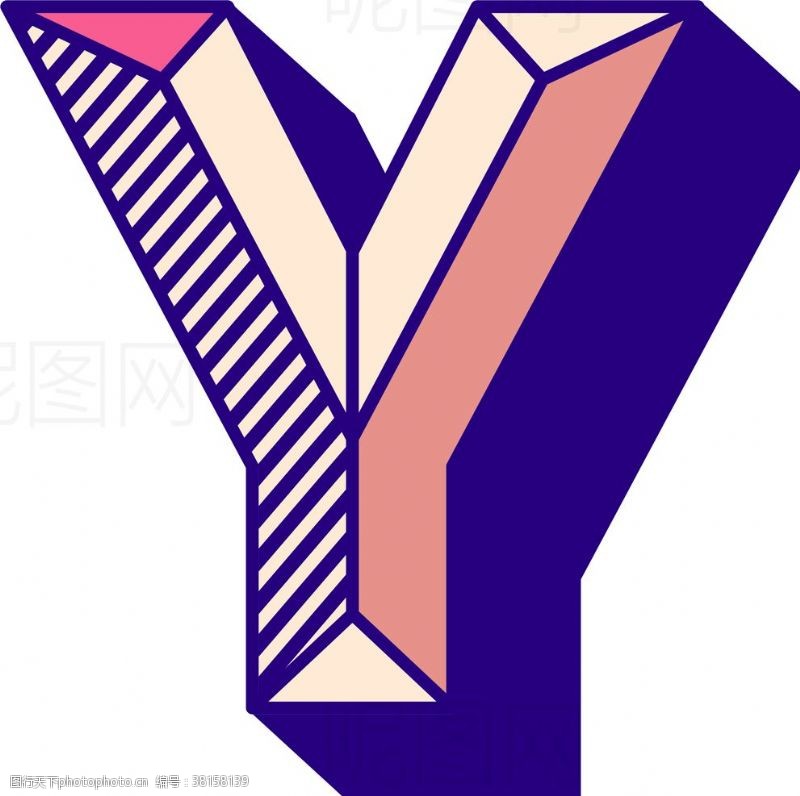 儿童字体字母Y