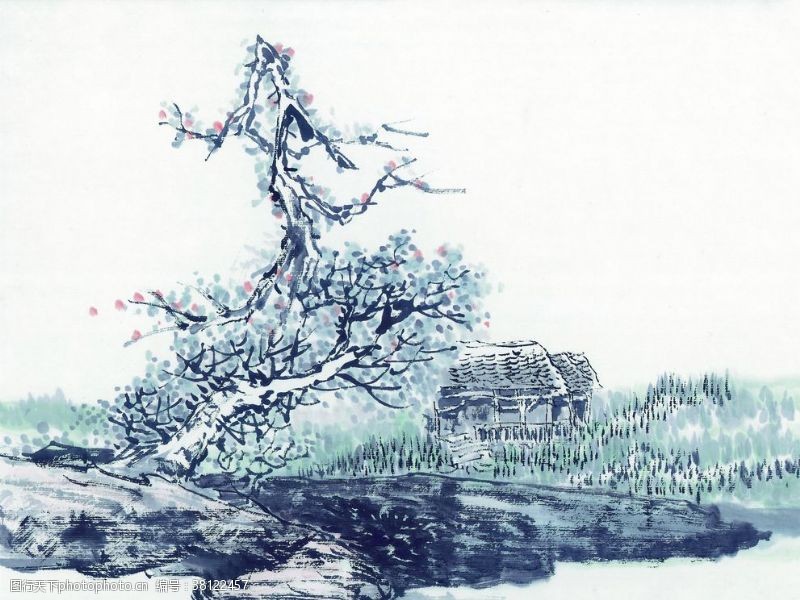 梅中国国画篇山石
